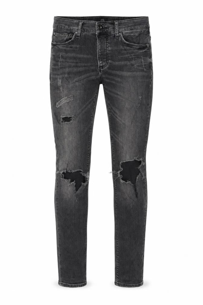 River Island Mens Grey Cotton Skinny Jeans Size 28 in L34 in Regular Zip