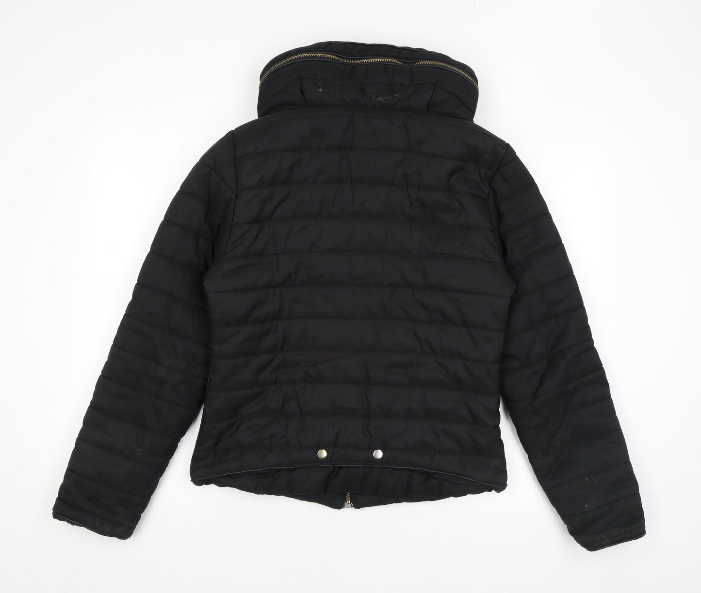 Rising Womens Black Puffer Jacket Coat Size M Zip