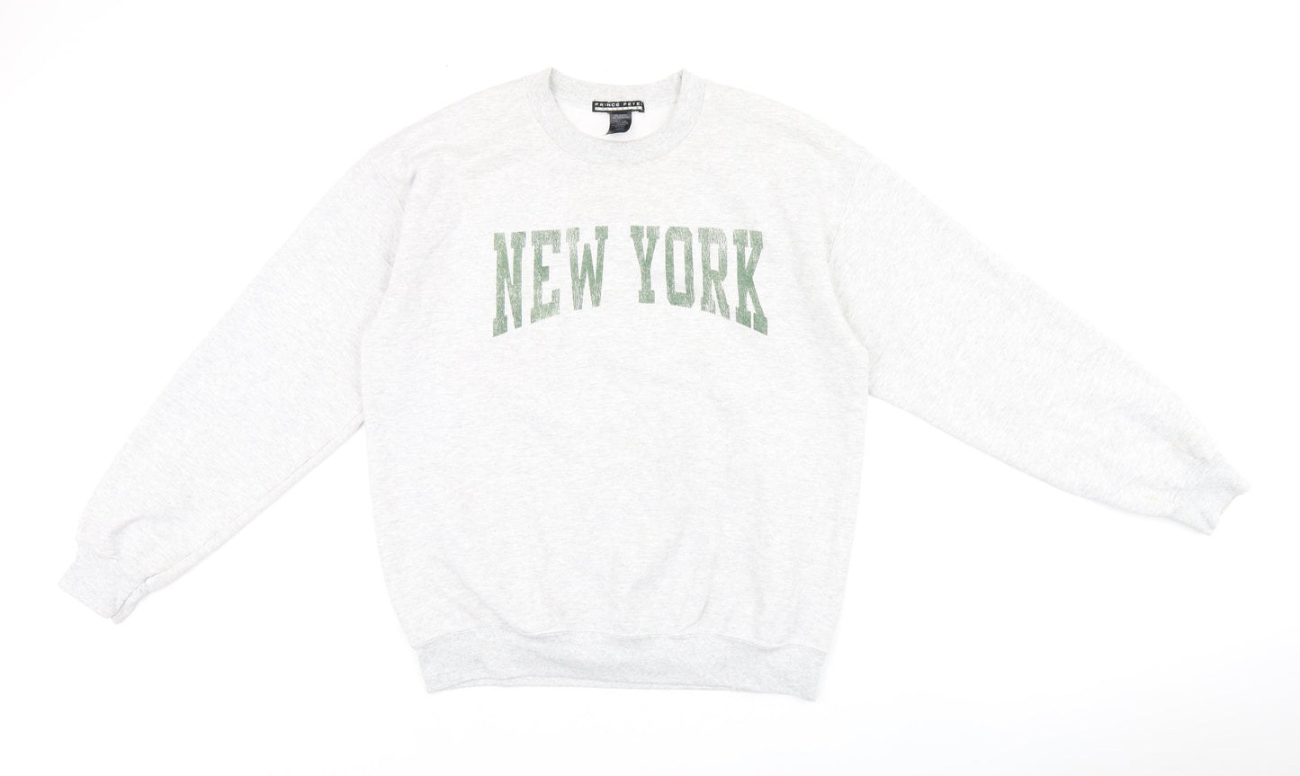 Prince Peter Womens Grey Cotton Pullover Sweatshirt Size M Pullover - New York print