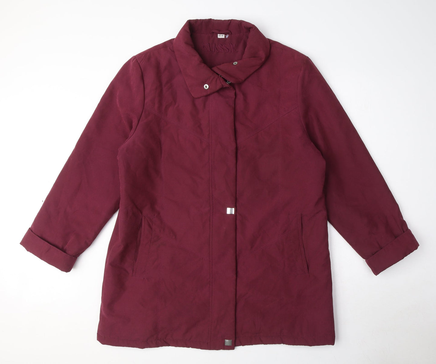 Klassik Womens Purple Jacket Coat Size 14 Zip