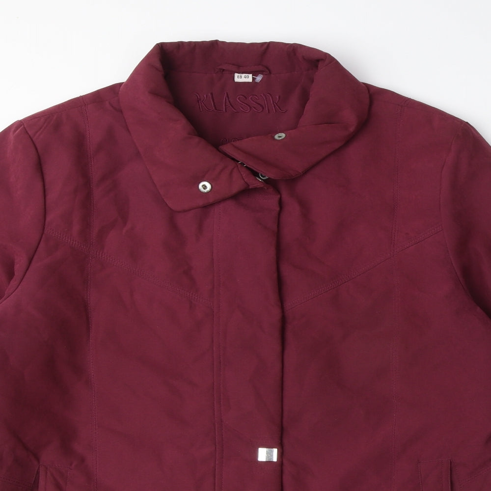 Klassik Womens Purple Jacket Coat Size 14 Zip