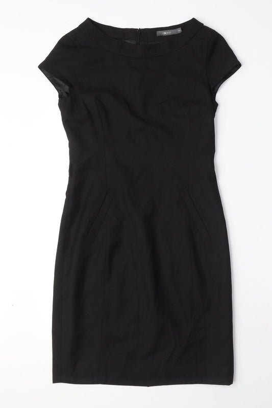 G2OOO Womens Black Polyester A-Line Size 6 Round Neck Zip