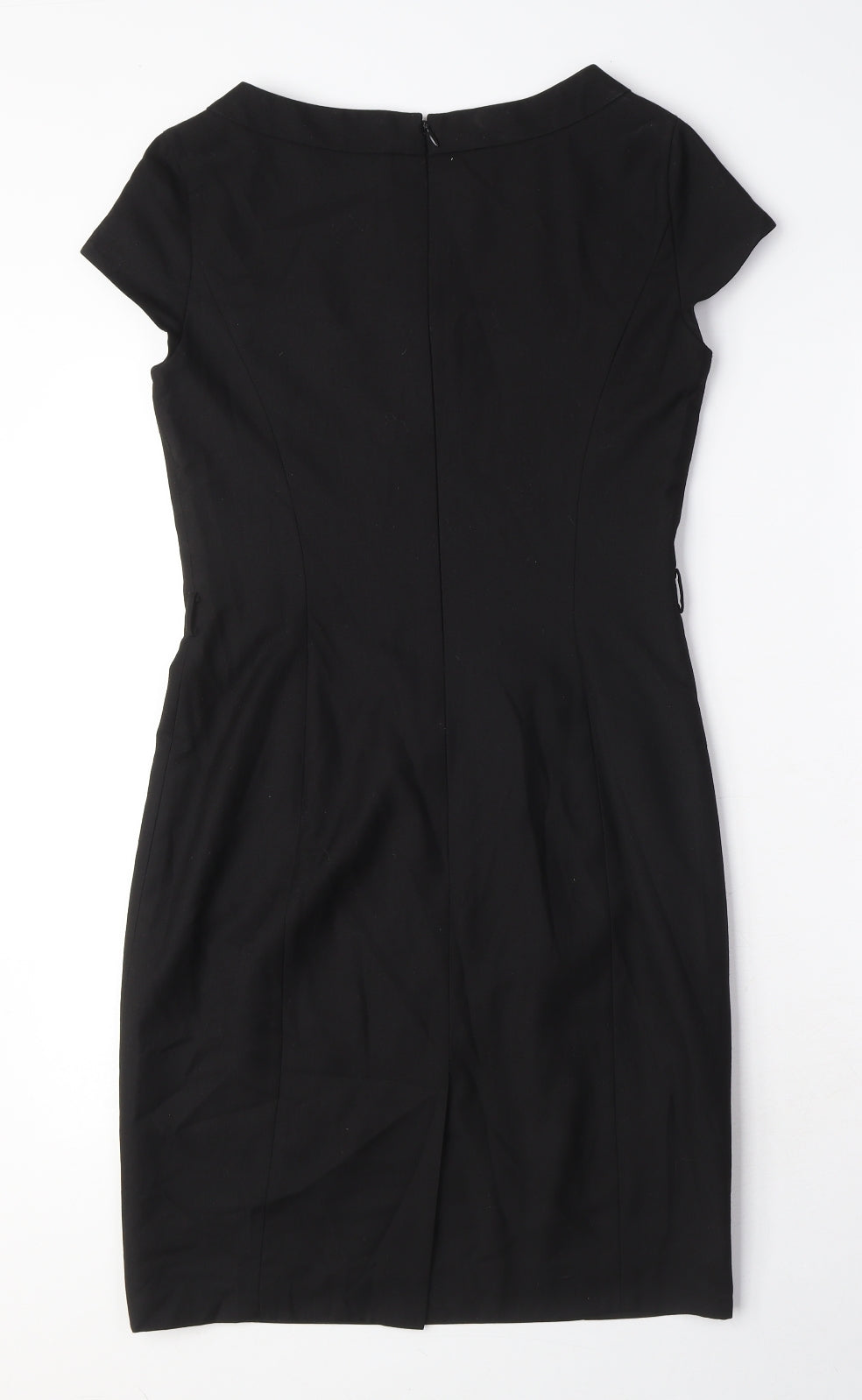 G2OOO Womens Black Polyester A-Line Size 6 Round Neck Zip