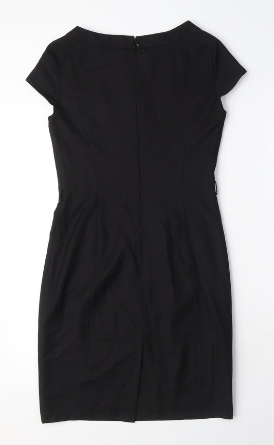 G2OOO Womens Black Polyester A-Line Size 6 Round Neck Zip