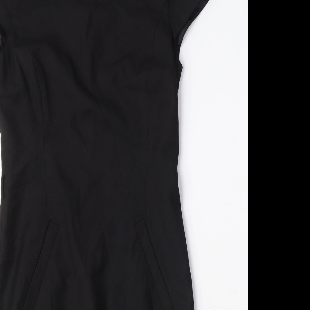 G2OOO Womens Black Polyester A-Line Size 6 Round Neck Zip