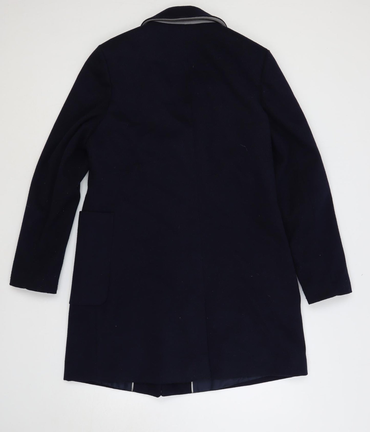 Red Herring Womens Blue Overcoat Coat Size 14 Snap