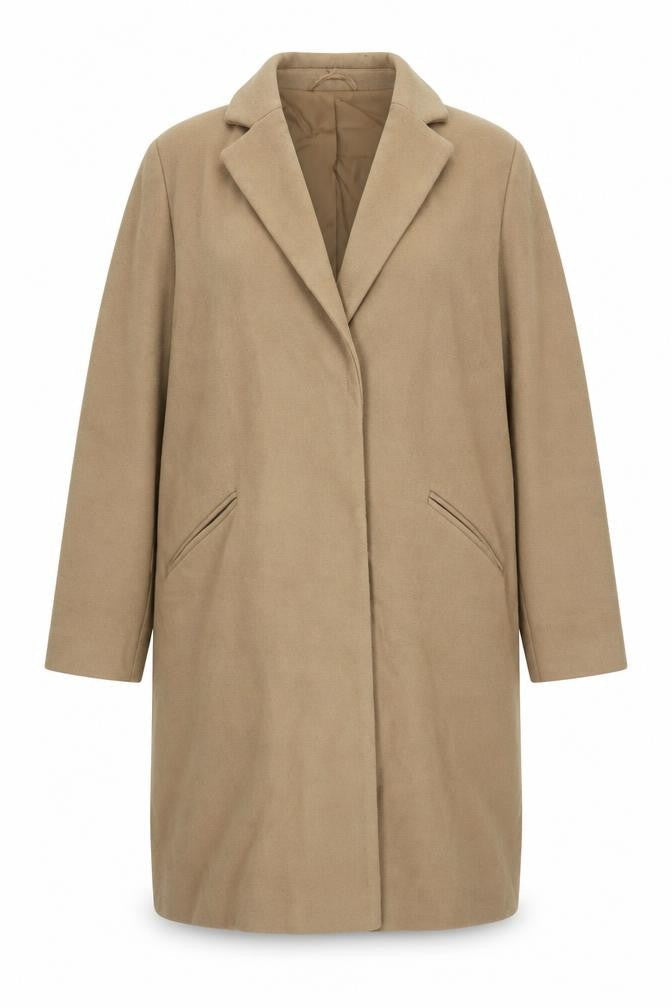 Marks & Spencer Womens Beige Overcoat Coat Size 18 Snap