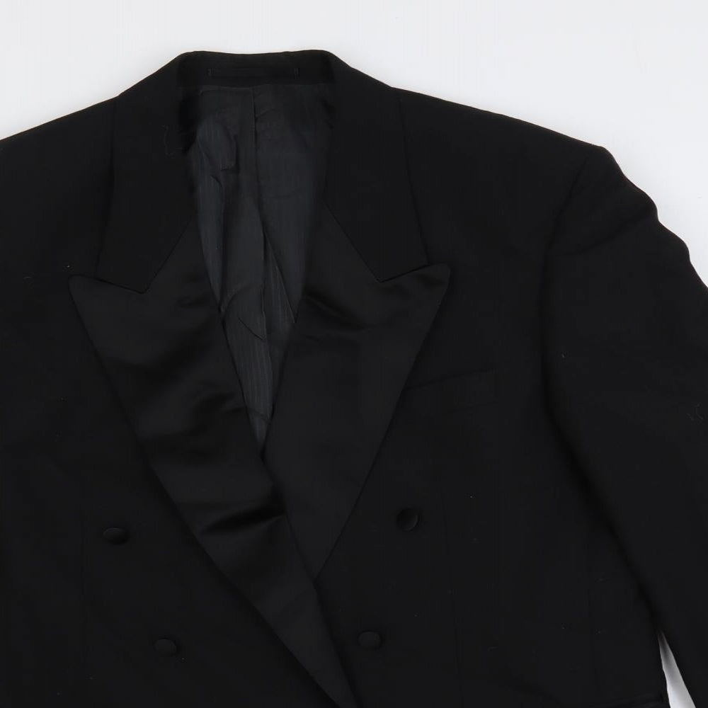 Varteks Mens Black Polyester Tuxedo Suit Jacket Size 44 Regular