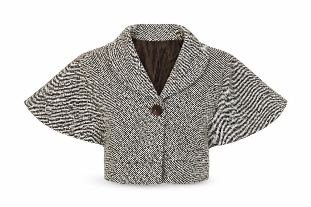 Jaune Rouge Womens Brown Geometric Jacket Size S Button