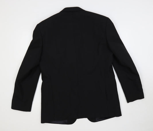 James Barry Mens Black Wool Tuxedo Suit Jacket Size 42 Regular