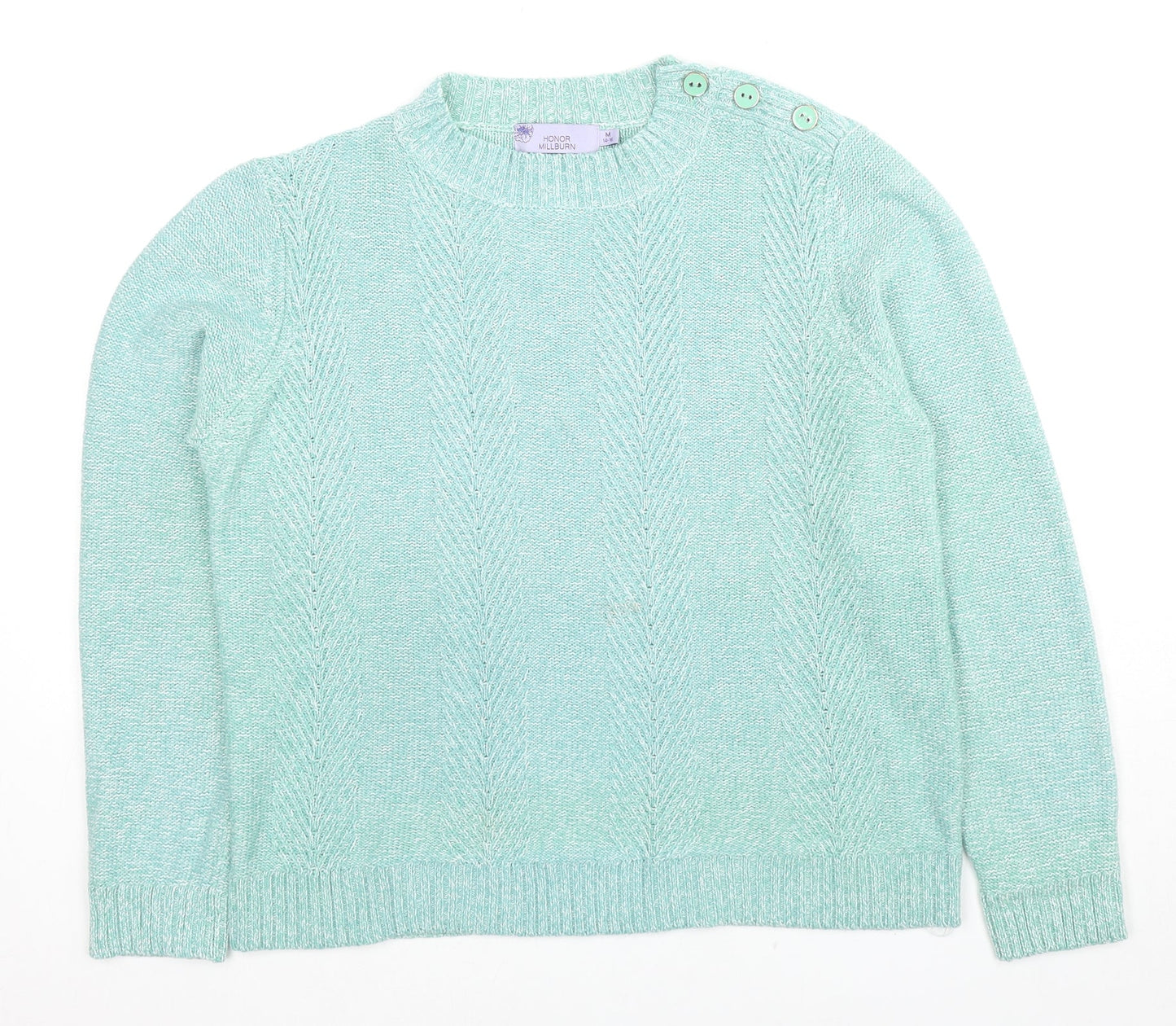 EWM Womens Green Round Neck Acrylic Pullover Jumper Size 14 - Size 14-16