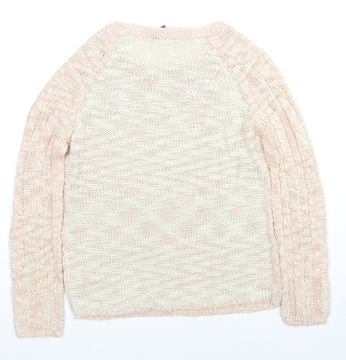 Dorothy Perkins Womens Beige Round Neck Acrylic Pullover Jumper Size 10