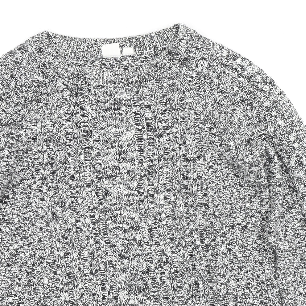 Gap Womens Grey Round Neck Cotton Pullover Jumper Size XS