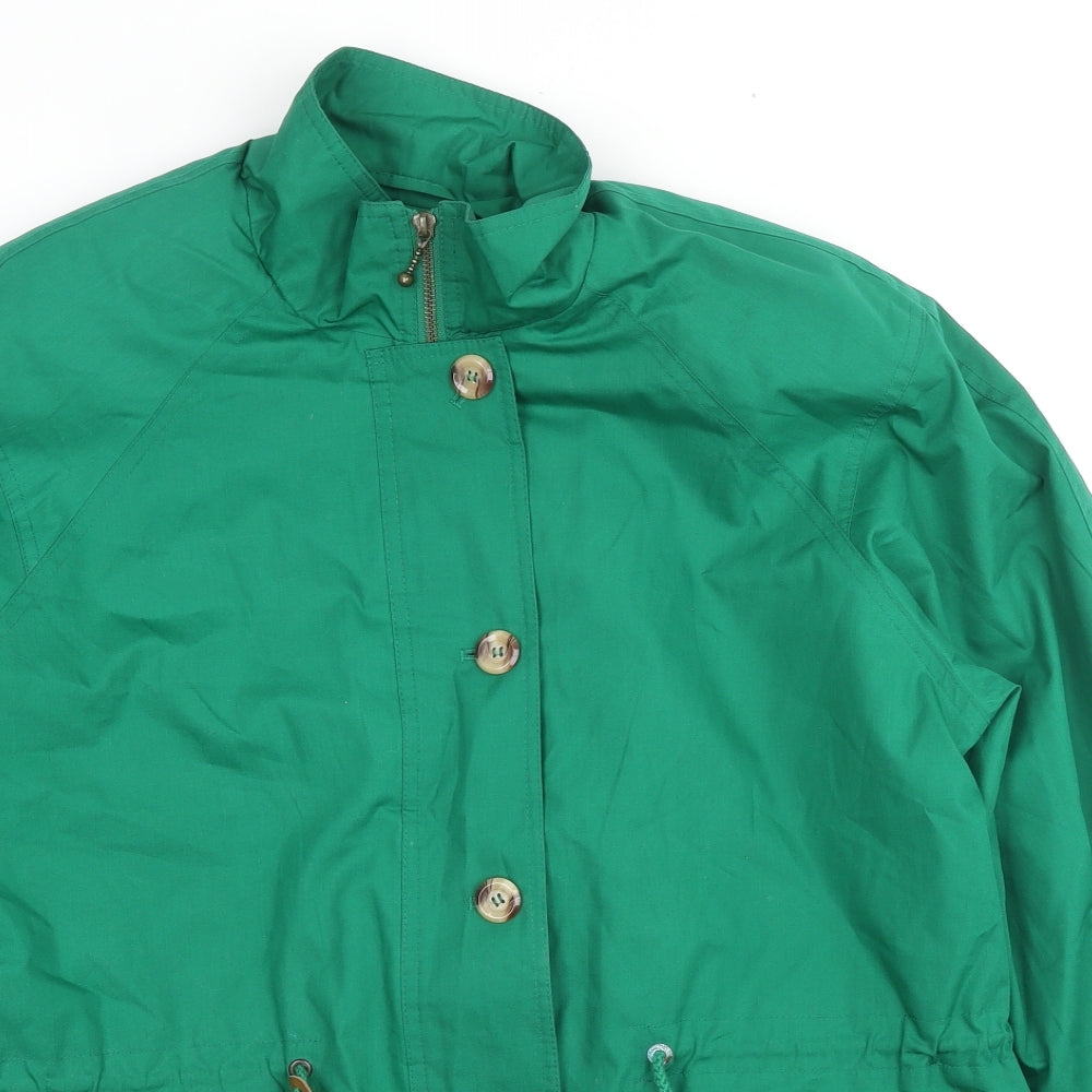 St Michael Womens Green Parka Coat Size 14 Zip