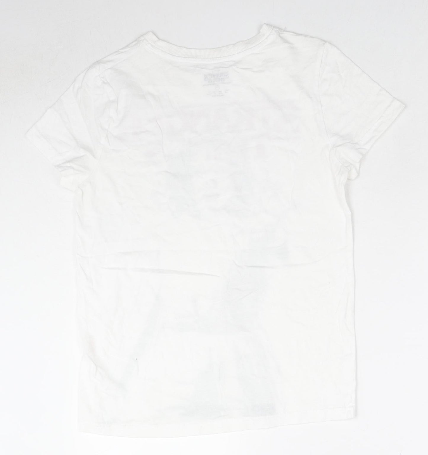 Stranger Things Womens White Cotton Basic T-Shirt Size 2XS Round Neck - Netflix Stranger Things