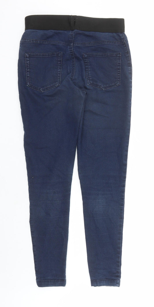 Marks and Spencer Womens Blue Cotton Jegging Jeans Size 10 L28 in Regular - Elasticated Waist
