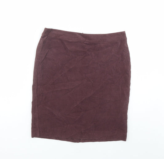 French Connection Womens Brown Cotton A-Line Skirt Size 10 Zip - Lined