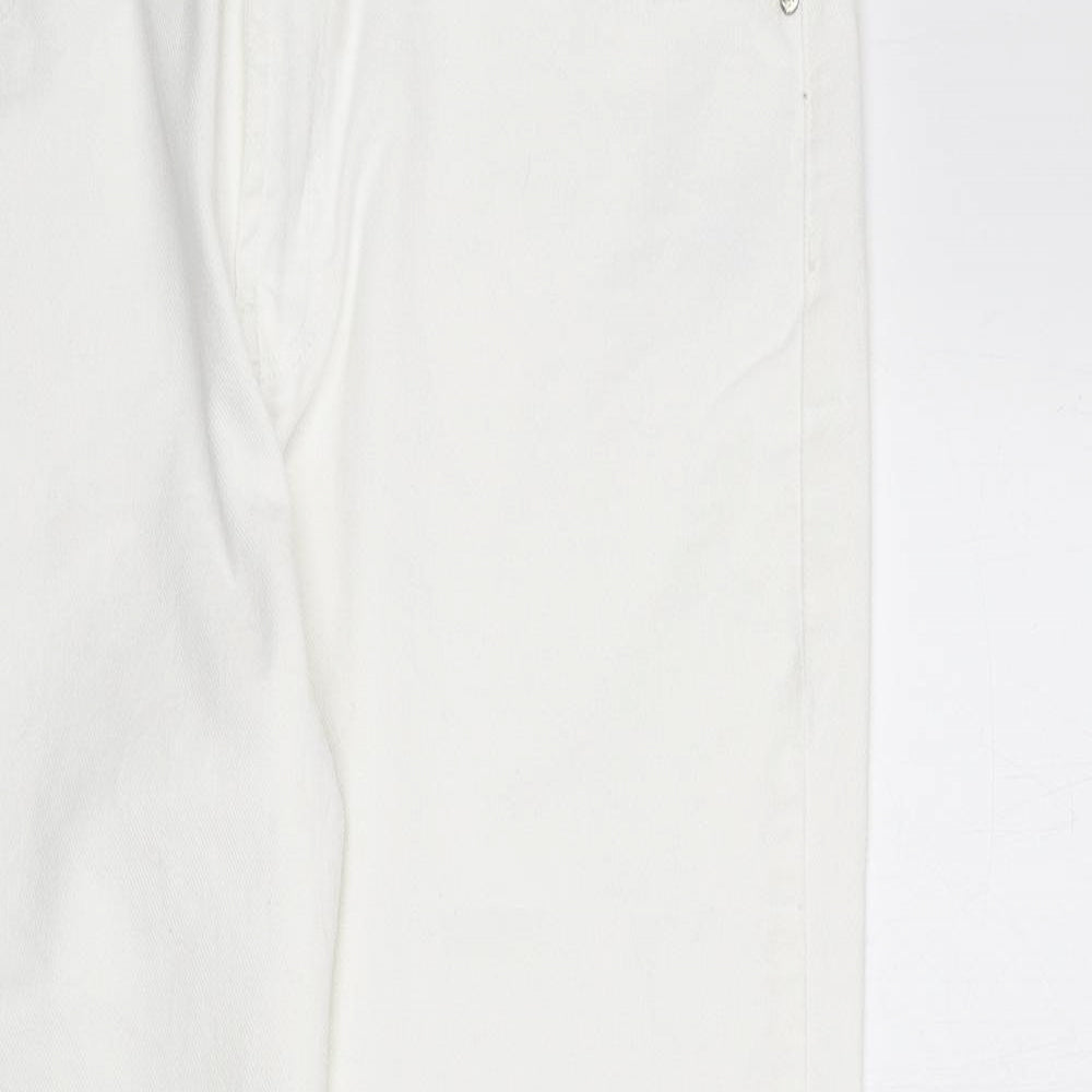 Henry Holland Womens White Cotton Capri Jeans Size 16 L34 in Regular Zip
