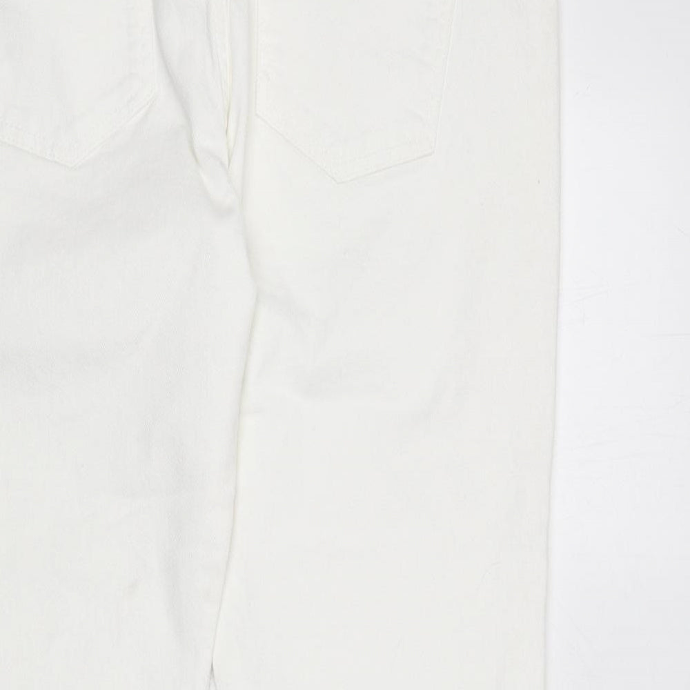 Henry Holland Womens White Cotton Capri Jeans Size 16 L34 in Regular Zip