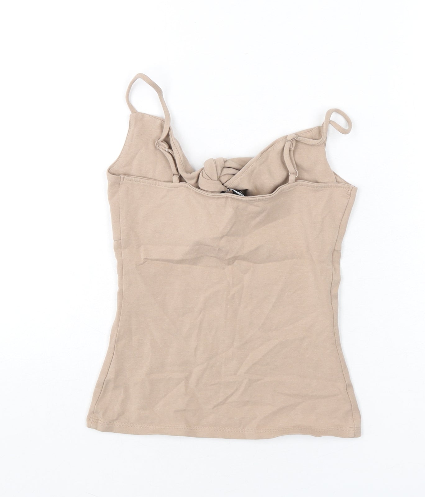 Express Womens Beige Cotton Camisole Tank Size 2XS V-Neck - Bow