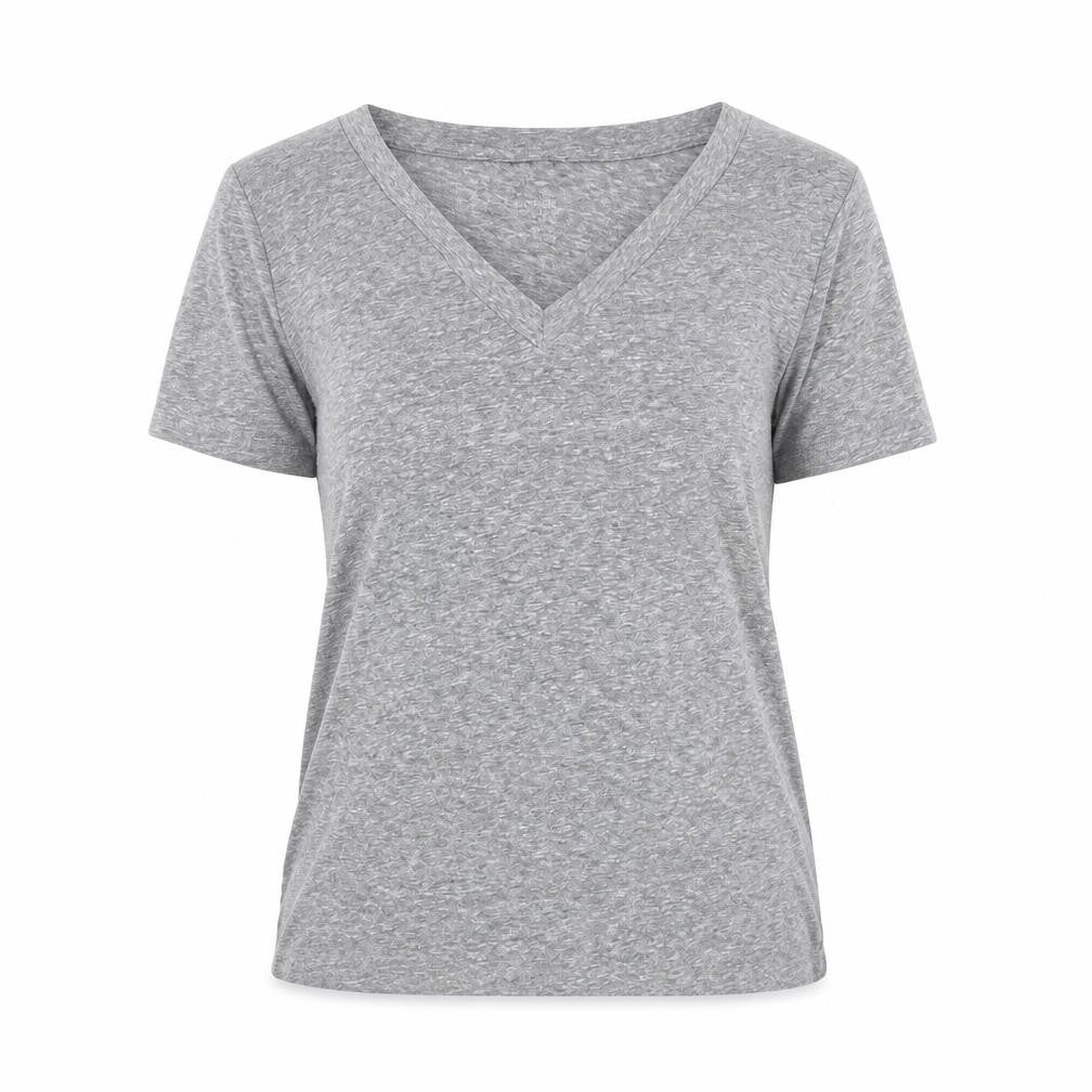 Mossimo Womens Grey Polyester Basic T-Shirt Size M V-Neck