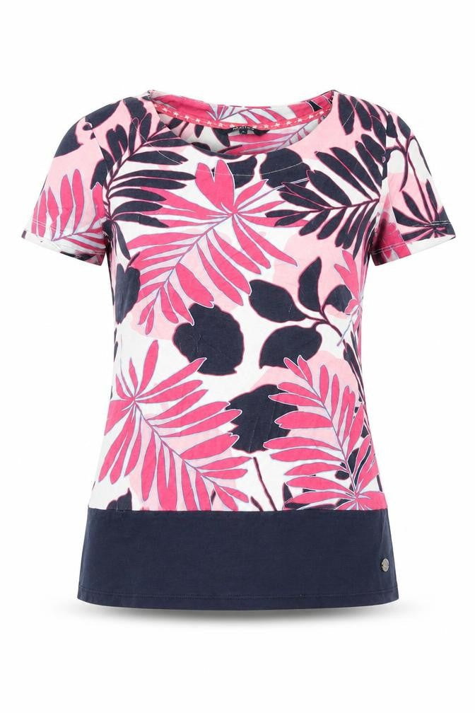 Womens UK Size 12 Maine New England Multicoloured Cotton T-Shirt