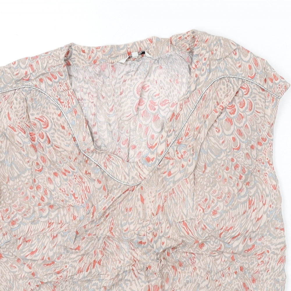 Sandwich Womens Multicoloured Geometric Viscose Basic Blouse Size 10 V-Neck - Glitter