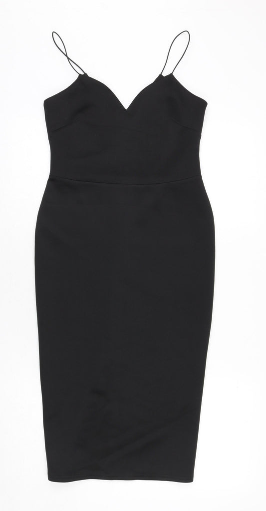 ASOS Womens Black Polyester Bodycon Size 10 Sweetheart Pullover