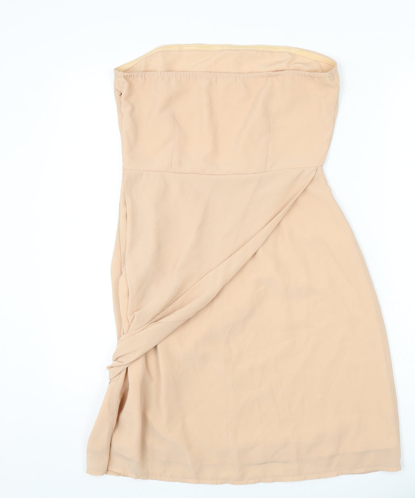 VERO MODA Womens Beige Polyester A-Line Size M Off the Shoulder Zip