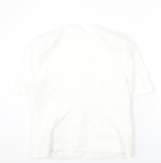 Selfridges Womens White Polyester Jacket Blazer Size 14
