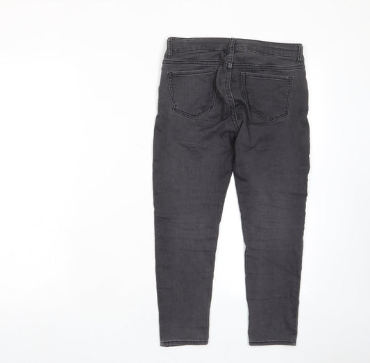 Gap Girls Grey Cotton Skinny Jeans Size 8 Years L20 in Regular Zip - Pockets, Belt Loops, Adjustable waist