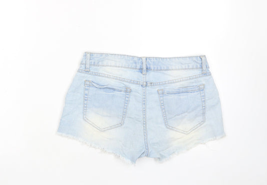 Blue Spice Girls Blue Cotton Bermuda Shorts Size 7 Years Regular Zip - Pockets, Belt Loops, Crochet