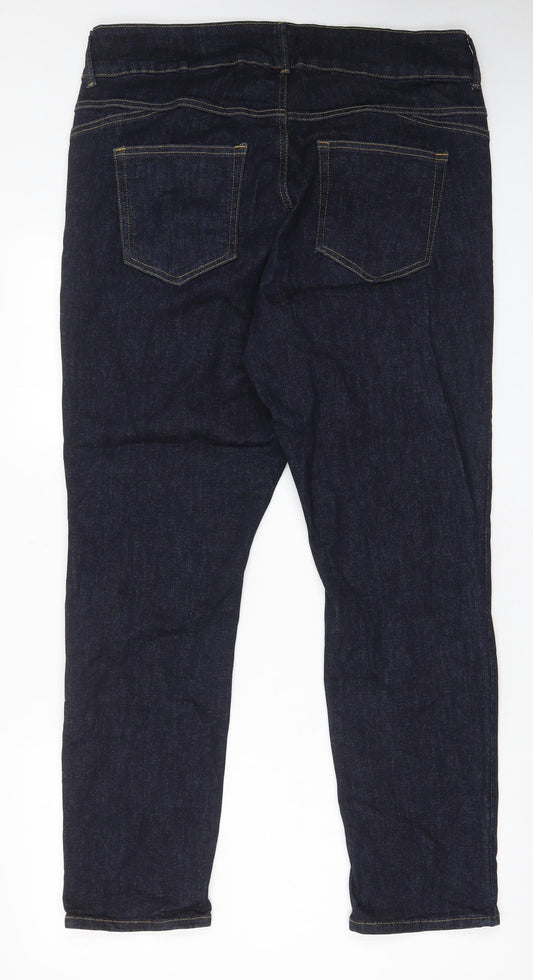 Lindex Womens Blue Cotton Straight Jeans Size 38 in L30 in Regular Zip - Pockets, Belt Loops