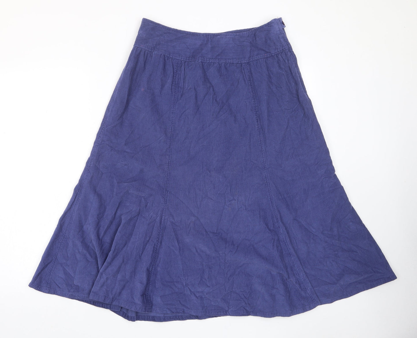 Bishopston Womens Purple Cotton A-Line Skirt Size 12 Zip - Pleated
