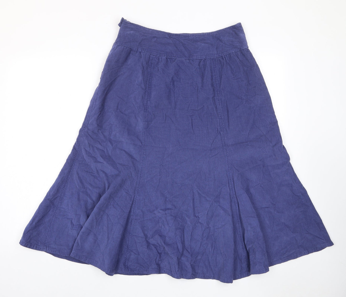 Bishopston Womens Purple Cotton A-Line Skirt Size 12 Zip - Pleated