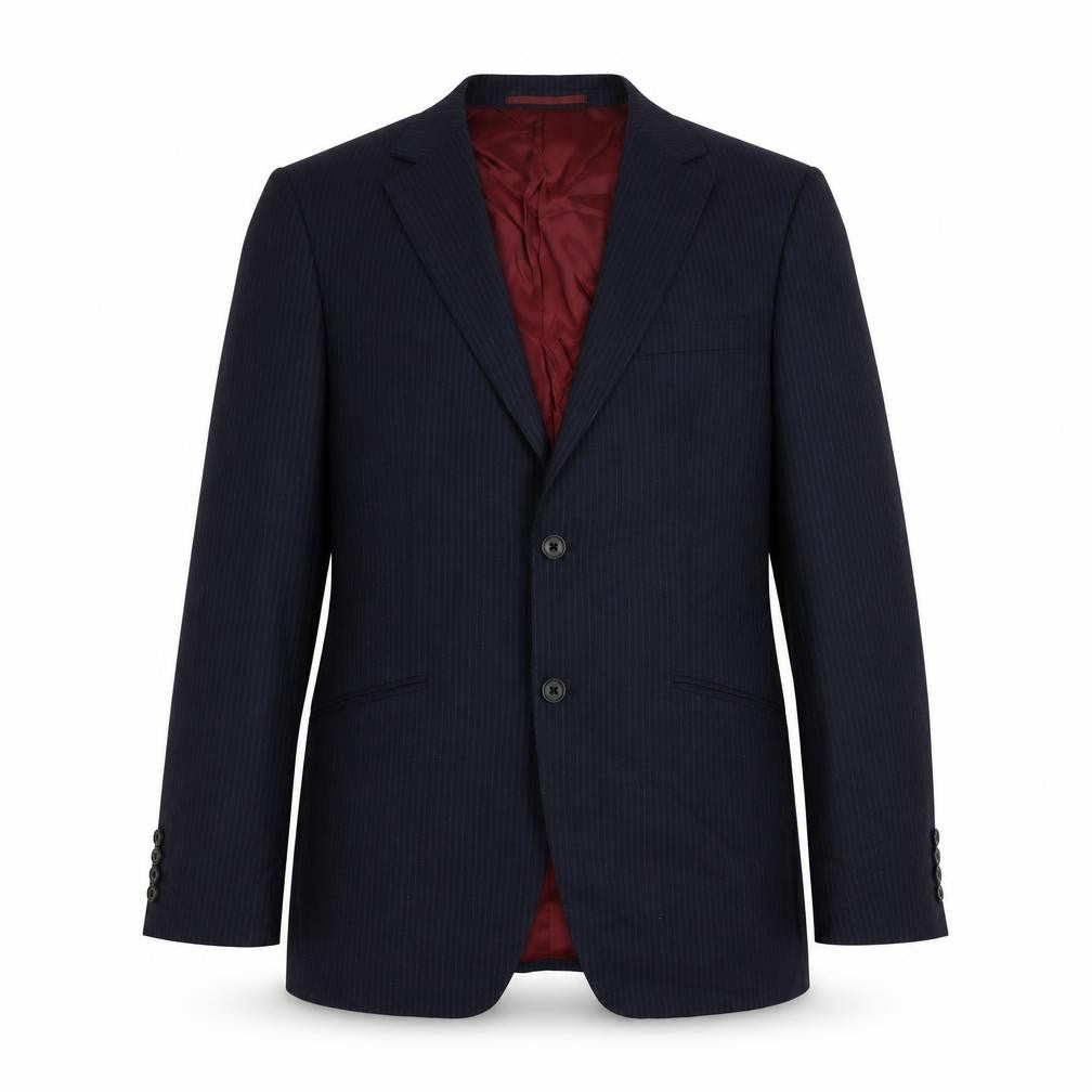 Marks and Spencer Mens Blue Striped Wool Jacket Suit Jacket Size 40 Regular