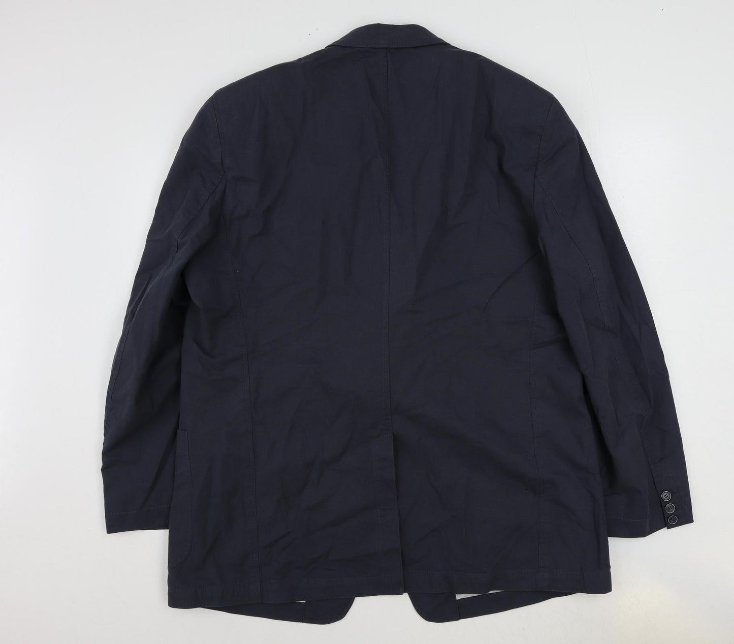 Saint Hilaire Mens Blue Viscose Jacket Suit Jacket Size 46 Regular
