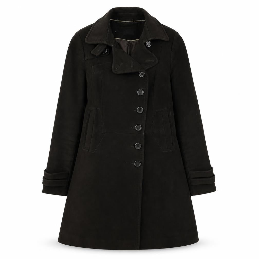 Next Womens Brown Overcoat Coat Size 14 Button
