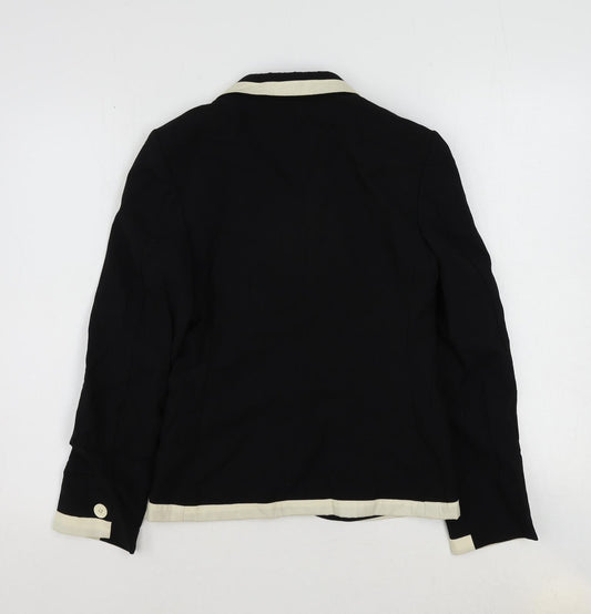Dave Collection Womens Black Polyester Jacket Suit Jacket Size S