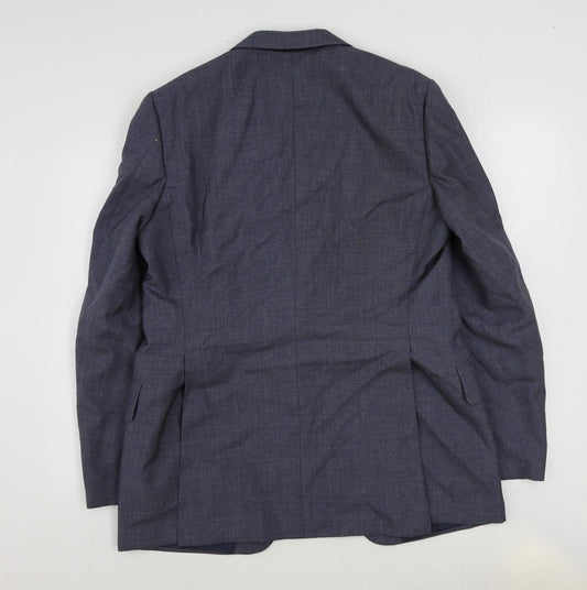 St Michael Mens Blue Polyester Jacket Suit Jacket Size 42 Regular