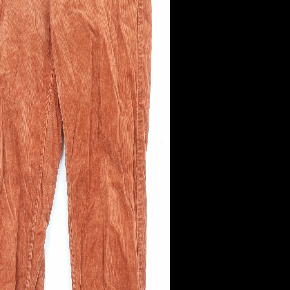 Lee Womens Orange Cotton Trousers Size 25 L31 in Regular Zip