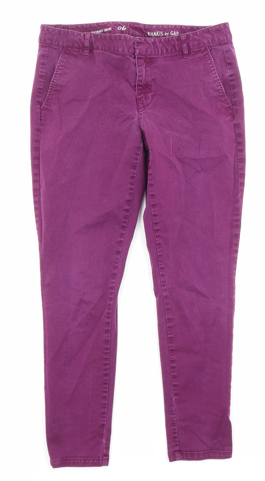 Gap Womens Purple Cotton Straight Jeans Size 6 L26 in Regular Zip - Pockets
