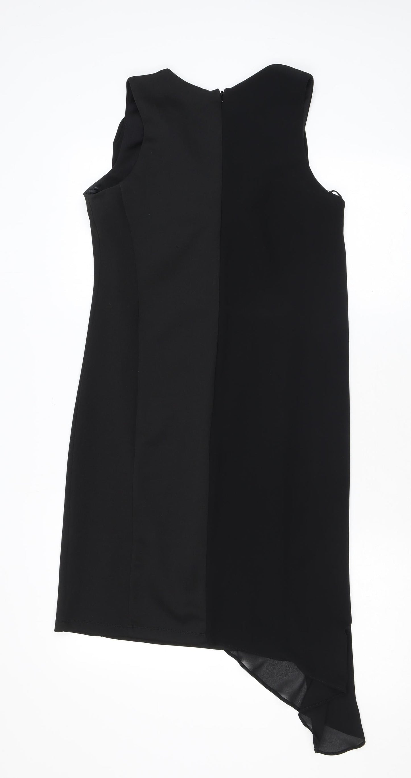 River Island Womens Black Polyester Bodycon Size 8 Round Neck Zip