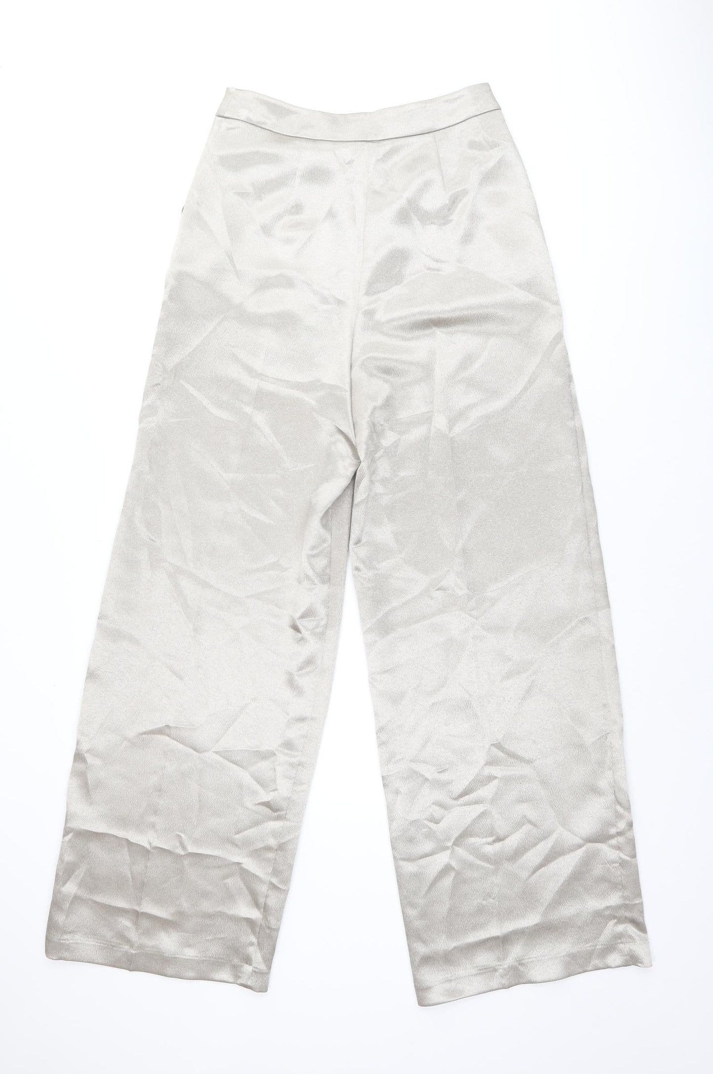 Miss Selfridge Womens Gold Polyester Trousers Size 10 L31 in Regular Zip