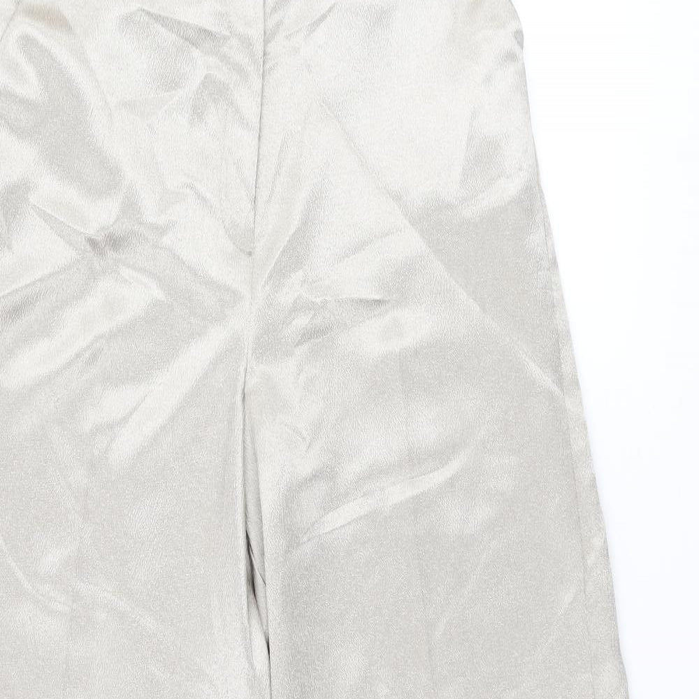 Miss Selfridge Womens Gold Polyester Trousers Size 10 L31 in Regular Zip