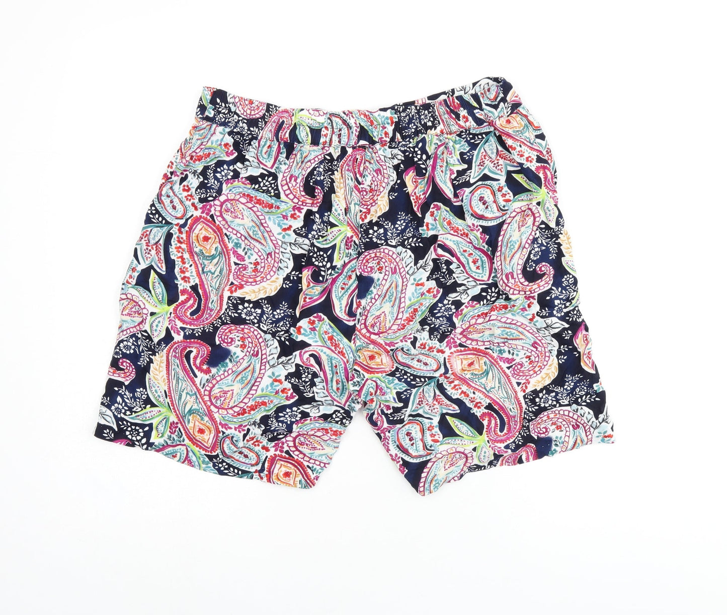 CERULEAN Womens Blue Paisley Polyester Basic Shorts Size 12 L5 in Regular