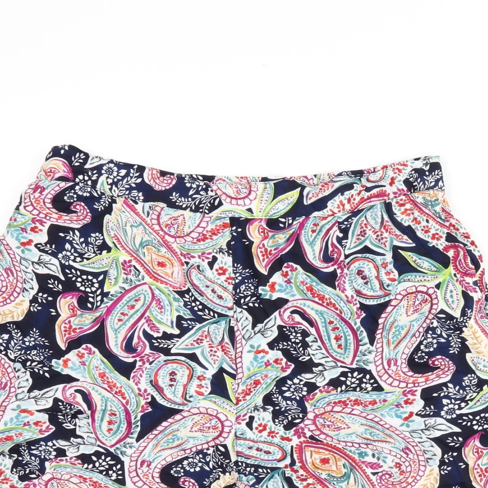 CERULEAN Womens Blue Paisley Polyester Basic Shorts Size 12 L5 in Regular