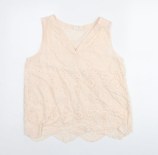 Gap Womens Pink Polyester Basic T-Shirt Size XS V-Neck