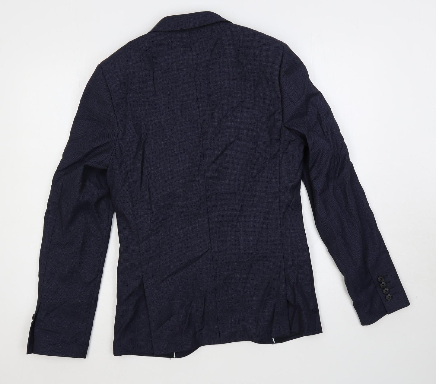 Topman Mens Blue Wool Jacket Suit Jacket Size 36 Regular