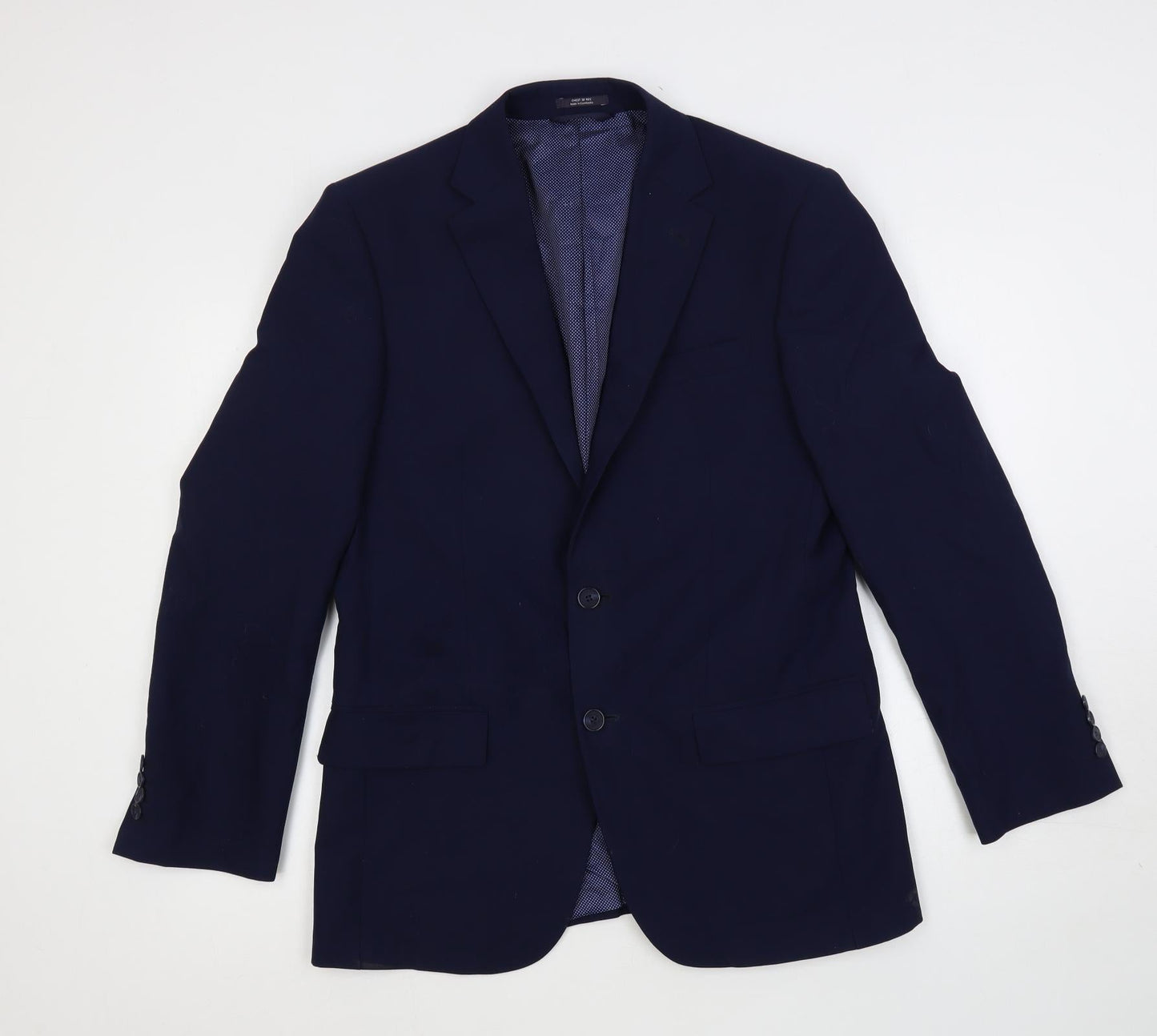 Marks and Spencer Mens Blue Wool Jacket Suit Jacket Size 38 Regular
